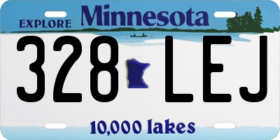 MN license plate 328LEJ