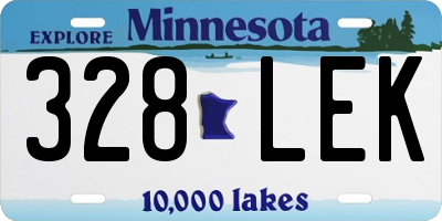 MN license plate 328LEK