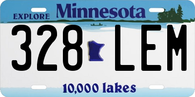 MN license plate 328LEM