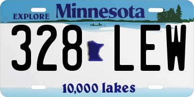 MN license plate 328LEW