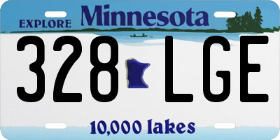MN license plate 328LGE