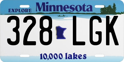 MN license plate 328LGK