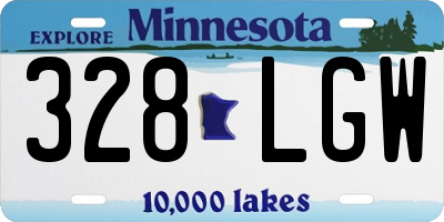 MN license plate 328LGW
