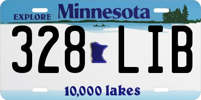 MN license plate 328LIB