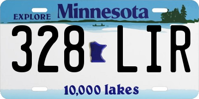 MN license plate 328LIR