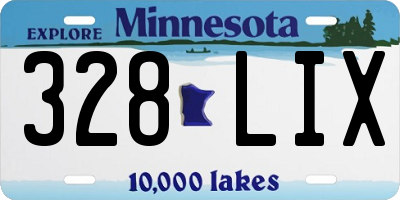 MN license plate 328LIX