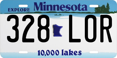 MN license plate 328LOR