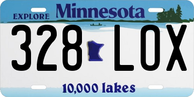 MN license plate 328LOX