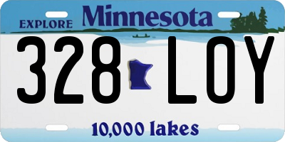 MN license plate 328LOY