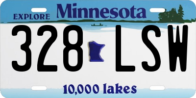 MN license plate 328LSW