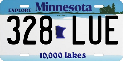 MN license plate 328LUE