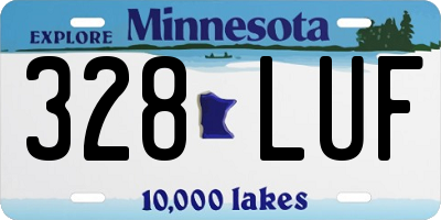 MN license plate 328LUF