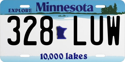 MN license plate 328LUW