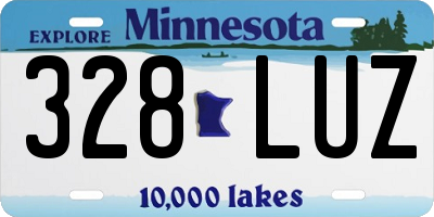 MN license plate 328LUZ