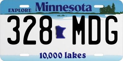 MN license plate 328MDG