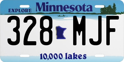 MN license plate 328MJF