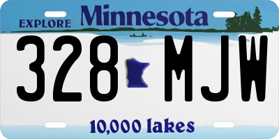 MN license plate 328MJW