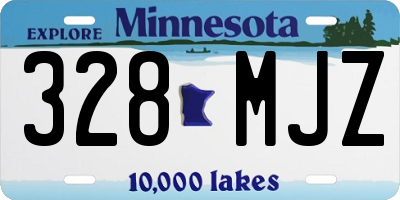 MN license plate 328MJZ