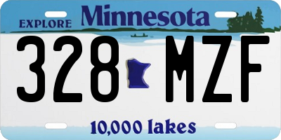MN license plate 328MZF