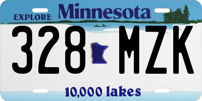 MN license plate 328MZK