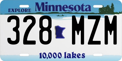 MN license plate 328MZM