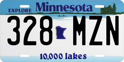 MN license plate 328MZN