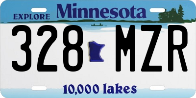 MN license plate 328MZR