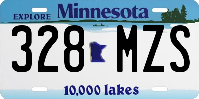 MN license plate 328MZS