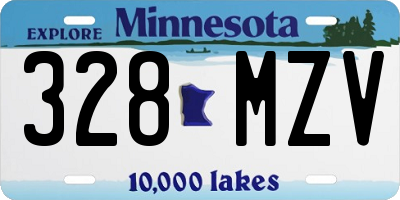 MN license plate 328MZV