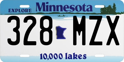 MN license plate 328MZX