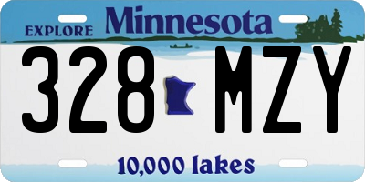 MN license plate 328MZY