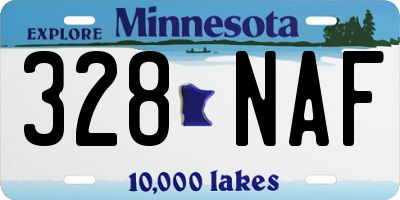 MN license plate 328NAF