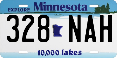 MN license plate 328NAH