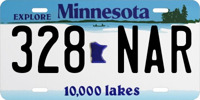 MN license plate 328NAR