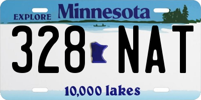 MN license plate 328NAT