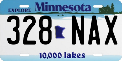 MN license plate 328NAX