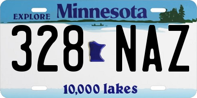 MN license plate 328NAZ