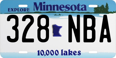 MN license plate 328NBA