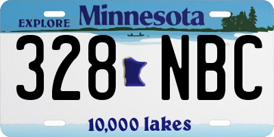 MN license plate 328NBC