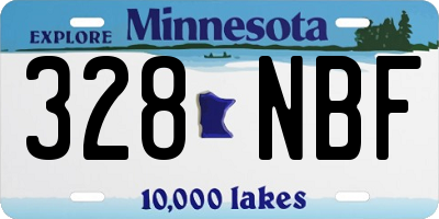 MN license plate 328NBF