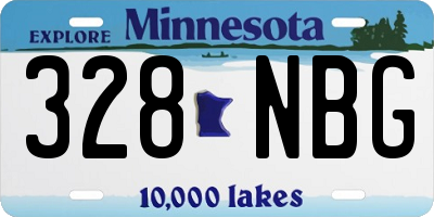 MN license plate 328NBG