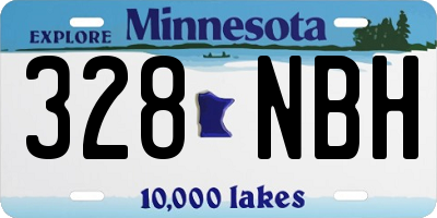 MN license plate 328NBH