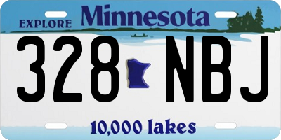 MN license plate 328NBJ