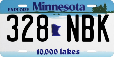 MN license plate 328NBK