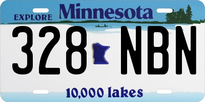 MN license plate 328NBN