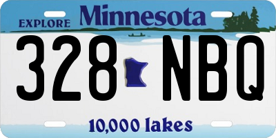 MN license plate 328NBQ