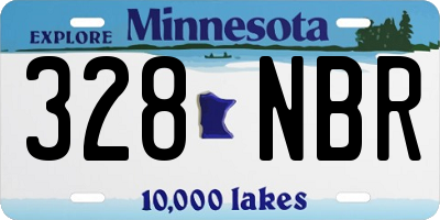MN license plate 328NBR