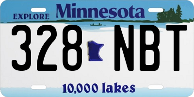 MN license plate 328NBT