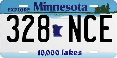 MN license plate 328NCE