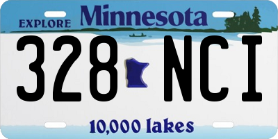 MN license plate 328NCI